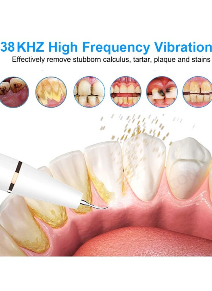 Joshberg - Ultrasonic Dental Scaler For Teeth Tartar Stain Tooth Calculus Remover Electric Sonic Teeth Plaque Cleaner Dental Stone Removal, Replaceable Clean Heads- Safe - Image 1