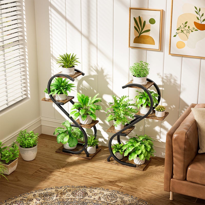 LATIBELL Plant Stand Indoor with Grow Light, 4 Tiered Metal Plant Shelf indoor, 29'' Plant Stands for Indoor Plants Multiple, Flower Stands for Indoor Plants Living Room, Patio, Balcony (2 Pack) - Image 4