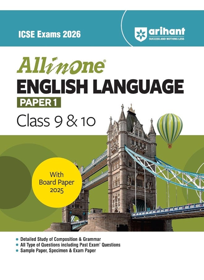 Arihant All in one English Language Class 9 & 10 for ICSE Exams 2026 | With Simplified Theory, Topic & Chapter Exercises, Exam Pattern Questions, Sample Question Papers, Internal Assessment