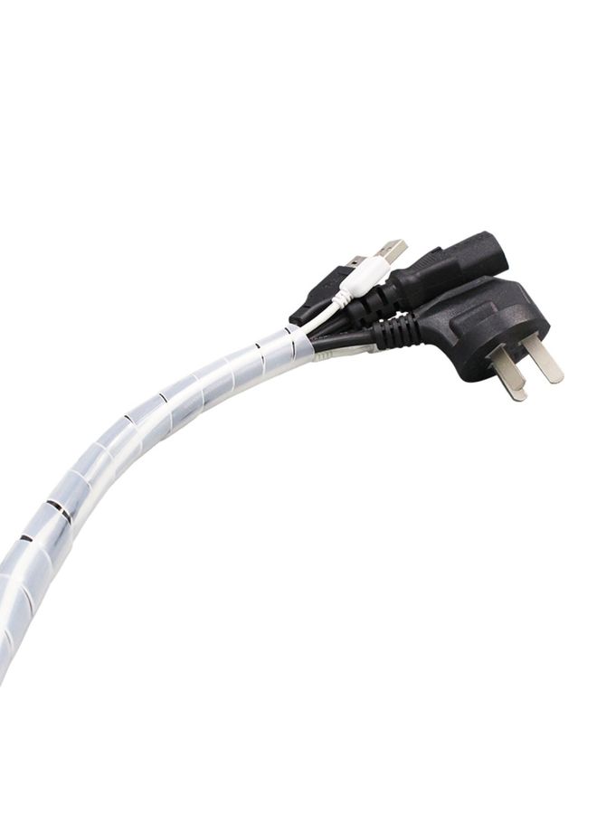 BURAQ 7m PE Spiral Pipes Wire Winding Organizer Tidy Tube, Nominal Diameter: 12mm(White) - Image 3
