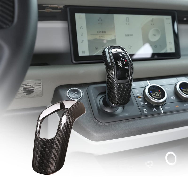 YIWANG Carbon Fiber Style ABS Car Center Gear Shift Head Cover Trim for Land Rover Defender 90 110 20202022 Auto Accessories 100 Real Carbon Fiber