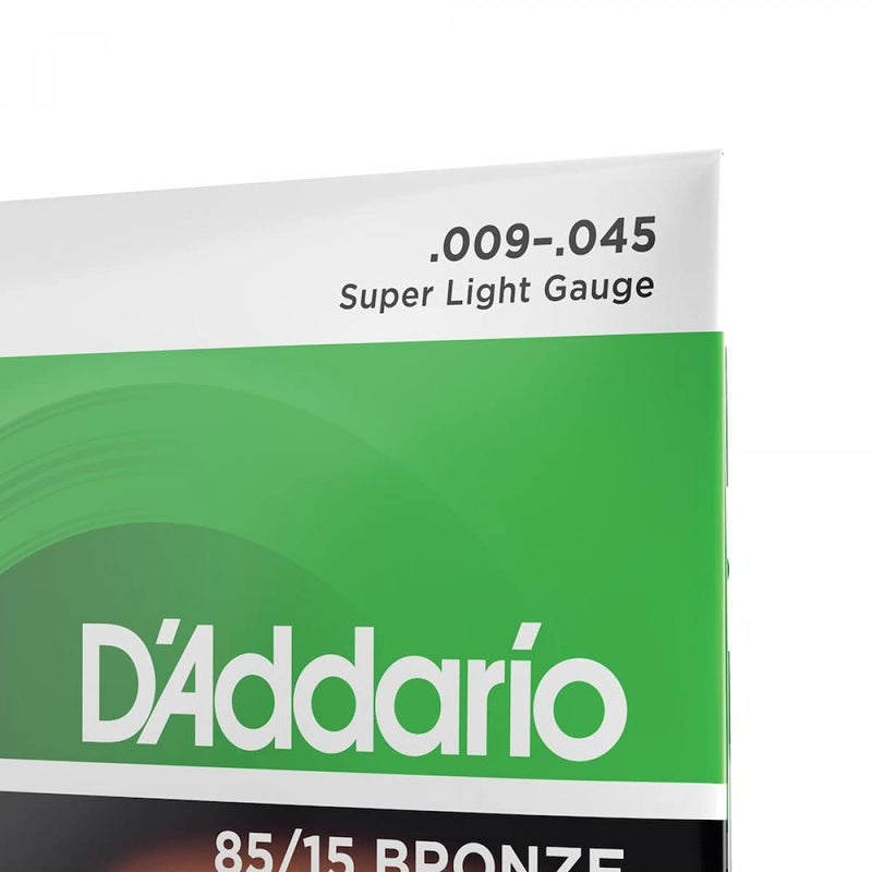 YEEN FOR D'Addario Bronze EZ890 009-.045 Super Light Gauge 85/15 Full Bright Tone Acoustic/Semi Acoustic Guitar Strings set with 2- Planet Waves - Image 2