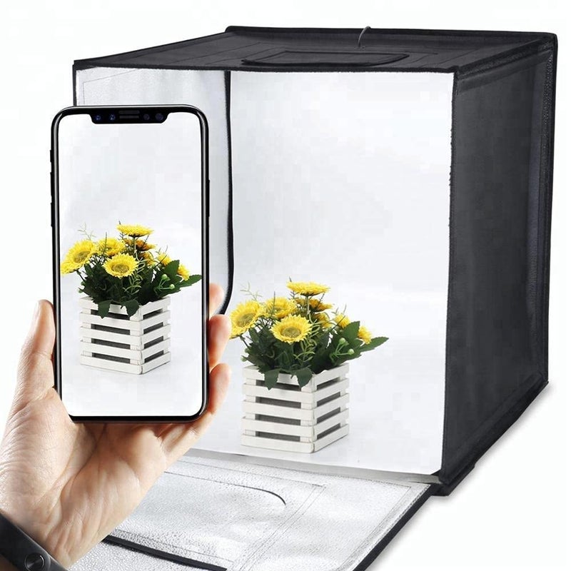 VTS 40x40 cm LED Tent Light Cube Diffusion Soft Box Kit with 4 Colors Backdrops Portable Photo Studio Photography - Image 3