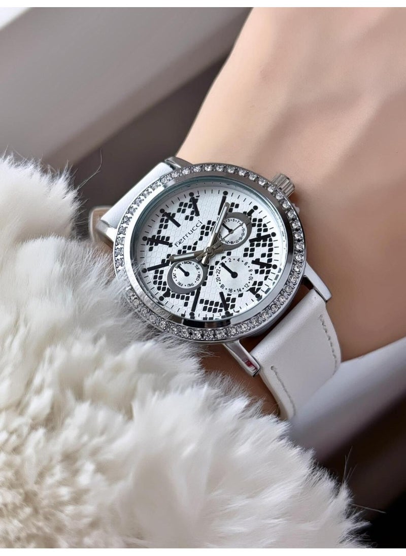 Ferrucci women's Leather Band Wristwatch  - Image 1