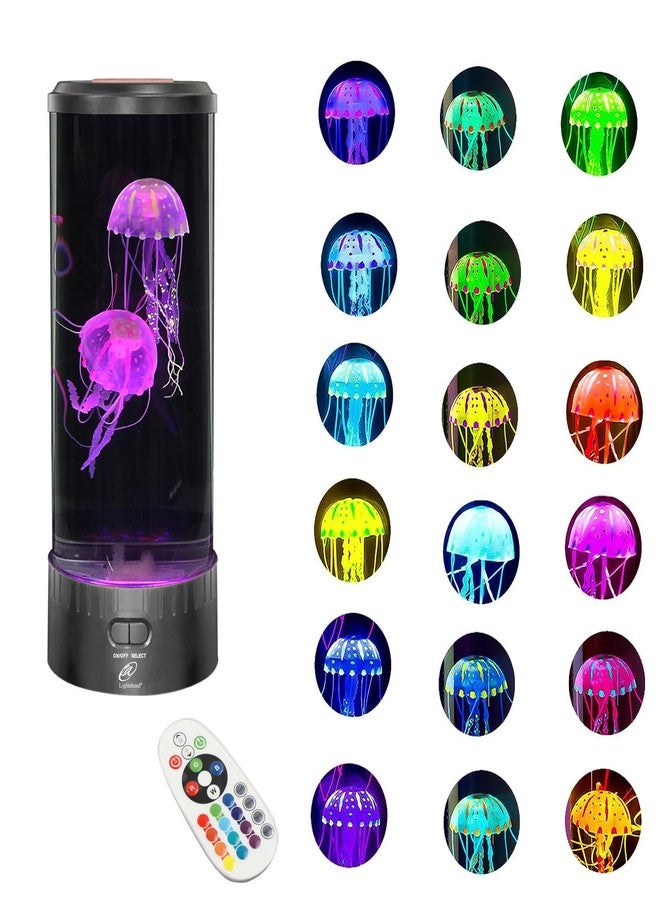 Lightahead Large Round LED Jellyfish Lamp - 18 LEDs with Vibrant Color-Changing Effects - The Ultimate Sensory Fake Aquarium for Decoration, Autism, ADHD, Stress & Anxiety Relief - Ideal Gift (Large) - Image 1
