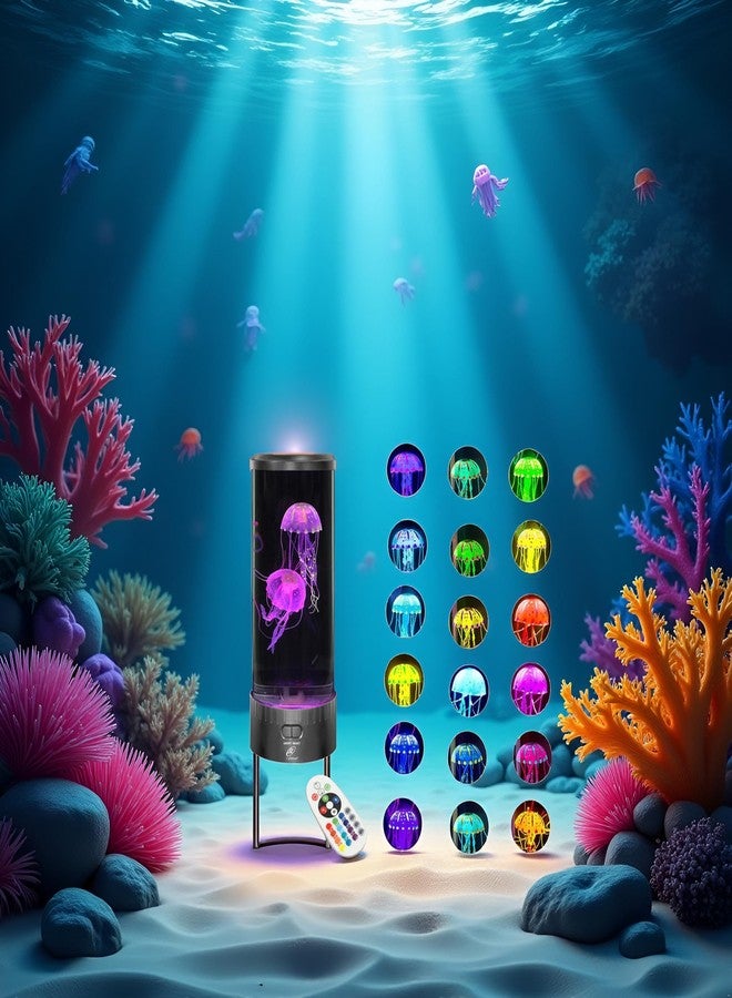 Lightahead Large Round LED Jellyfish Lamp - 18 LEDs with Vibrant Color-Changing Effects - The Ultimate Sensory Fake Aquarium for Decoration, Autism, ADHD, Stress & Anxiety Relief - Ideal Gift (Large) - Image 2
