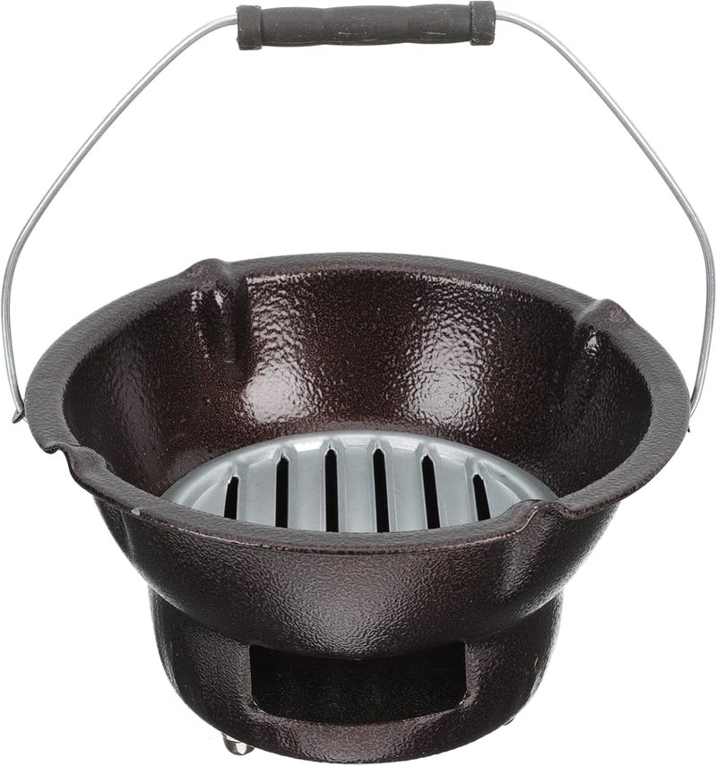 woobles Metal Campfire Grill Portable Charcoal Grill for Camping, Outdoors, 7.8 Inch Small Charcoal Grill Japanese Hibachi Grill Tabletop BBQ Grill Stove for Home Picnic (Coffee) Picnic Grill - Image 1
