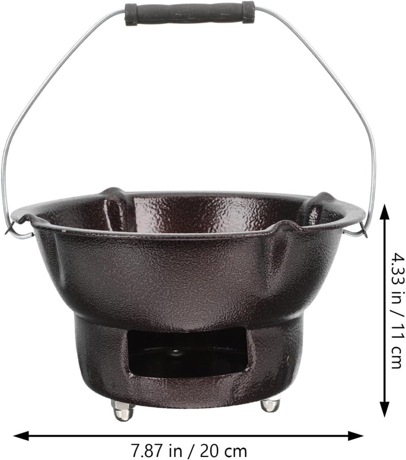woobles Metal Campfire Grill Portable Charcoal Grill for Camping, Outdoors, 7.8 Inch Small Charcoal Grill Japanese Hibachi Grill Tabletop BBQ Grill Stove for Home Picnic (Coffee) Picnic Grill - Image 3