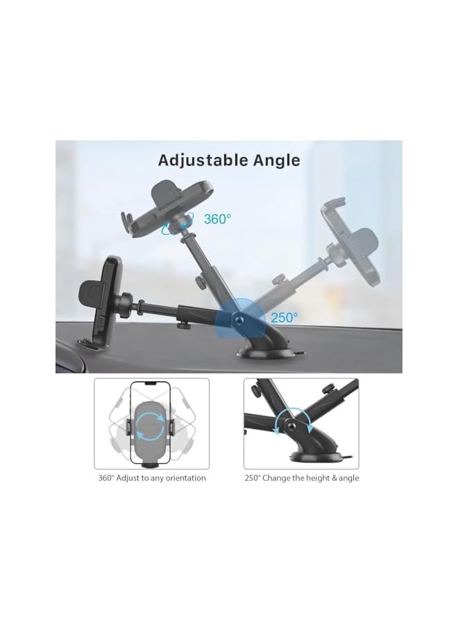 S-TOP SMART WAY Adjustable Car Phone Mount, Windshield and Dashboard Compatible - Image 1