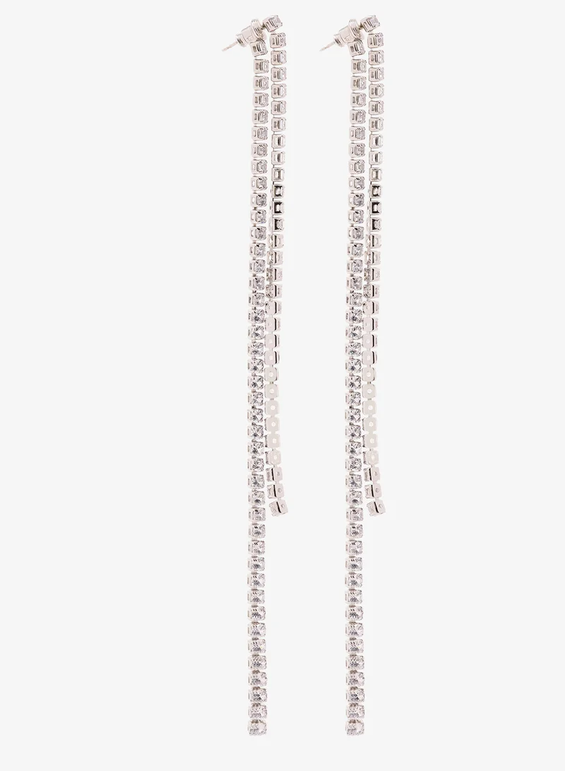 Ella Limited Edition Diamonte Rhinestone Embellished Drop Down Earrings