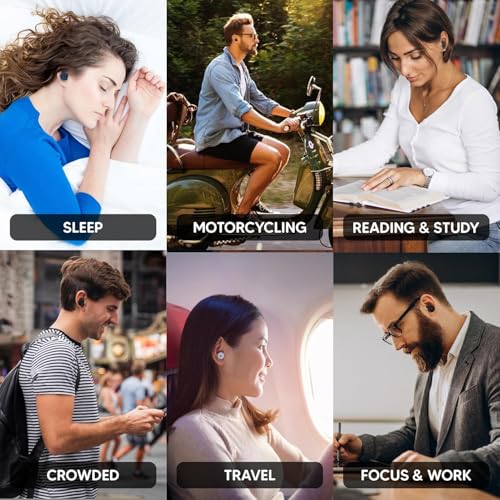 Onomie Loop Earplugs for Noise Reduction High Fidelity Ear Protection for Concerts, Work, Noise Reduction, Studying, Musicians, Motorcycles, Relaxation - SNR 33 Filter Sound Blocking - Reusable Flexible Earplugs for Sleep - Travel , 4 Ear Tips in XS,S,M, L (Black, One Size) - Image 4