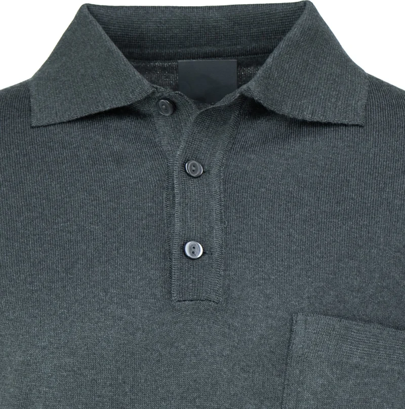 Oppland Men's Winter Solid Color Casual Cut Pocket Shirt Collar Thin Wool Sweater