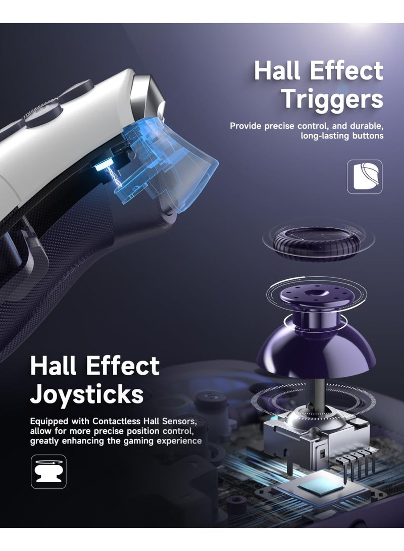 EasySMX Professional Gamepad EasySMX X10 Enhanced Bluetooth Gaming Controller for PC/Steam/iPhone/Android/Android TV/Switch with Swappable Faceplate Triple 19 Mechanical Metal Keys Hall Effect Joysticks and Triggers No Stick Drift, No Dead Zone Adjutable Dual Vibration One Key Wake Up 6-Axis Gyro Motion Control Turbo Function 2 Programmable Back Buttons 1000mAh Battery Play Black Myth Wukong - Image 5