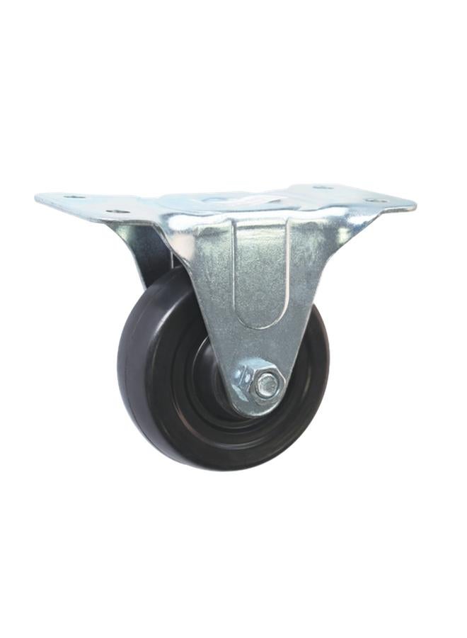 ACE Sturdy and Durable High Quality Plate Type Rigid Caster Black and Silver 31-40000000-22100C - Image 1