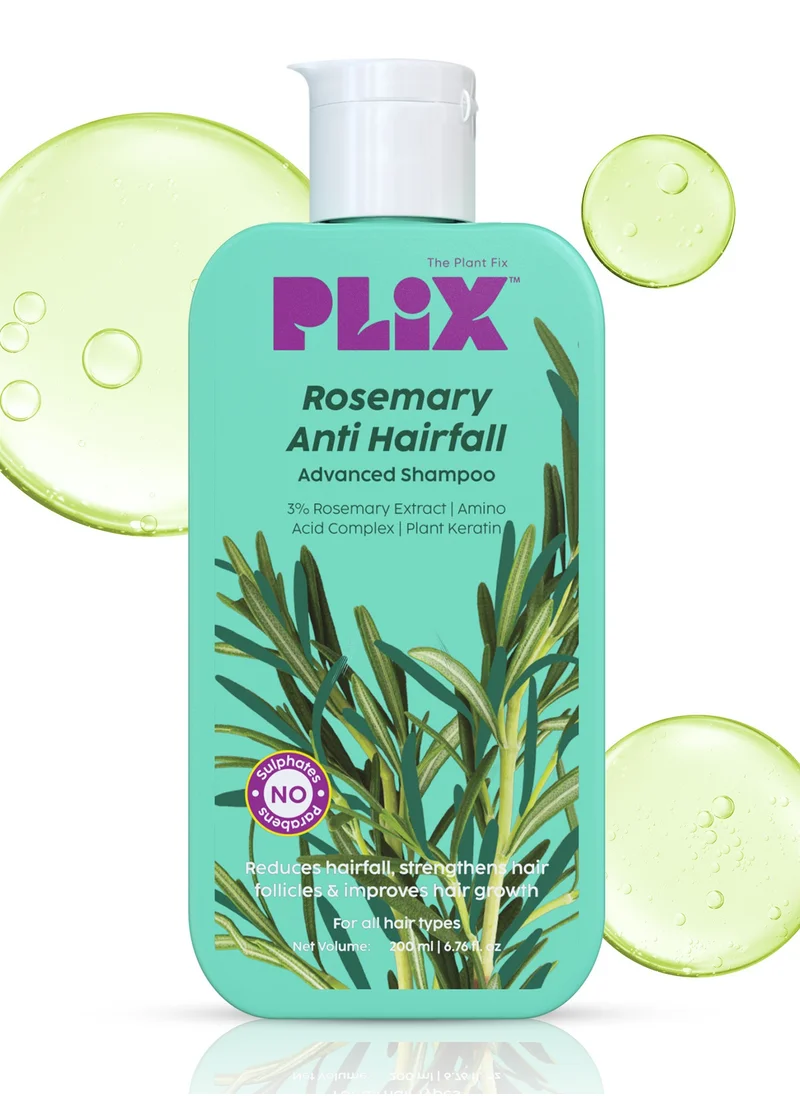 PLIX THE PLANT FIX شامبو الروزماري بتركيبة متطورة لمكافحة تساقط الشعر، يعزز نمو الشعر للرجال والنساء | خالي من الكبريتات والبارابين، 200 مل