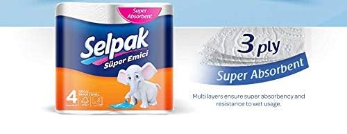 Selpak 3 Ply Kitchen Tissue Paper Roll - 6 Rolls (80 Pulls Per Roll), Pack of 2 - Image 4