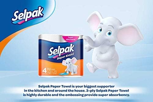 Selpak 3 Ply Kitchen Tissue Paper Roll - 6 Rolls (80 Pulls Per Roll), Pack of 2 - Image 3