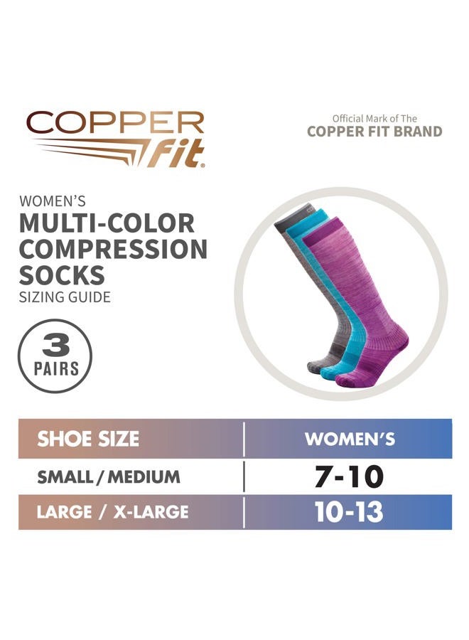 Copper Fit Unisex's 2.0 Easy-Off Knee High Compression Socks Running, Multi Color, S-M - Image 4