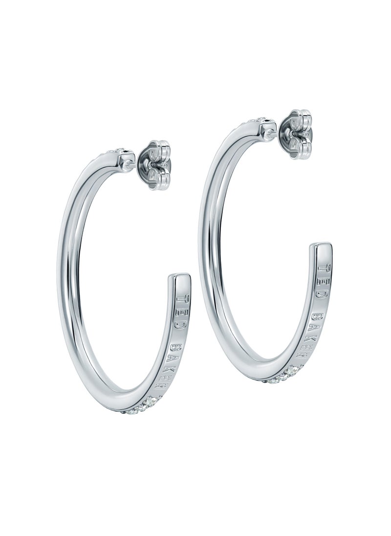 Ted Baker Medium Crystal Hoop Earrings - Image 1