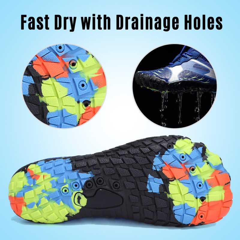 CIOR Boys & Girls Water Shoes Sports Aqua Athletic Sneakers Lightweight Sport Shoes(Toddler/Little Kid/Big Kid) U1ELJSX013-Y.Blue-30 - Image 3