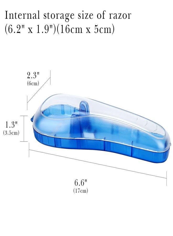 Linkidea 2 Pcs Razor Holder Case, Portable Travel Razor Protector Hard Case, Manual Razor Protector Box Compatible with Fusion 5 ProGlide, Sensor 3, SkinGuard, Pace 6 Pro (Blue) - Image 3