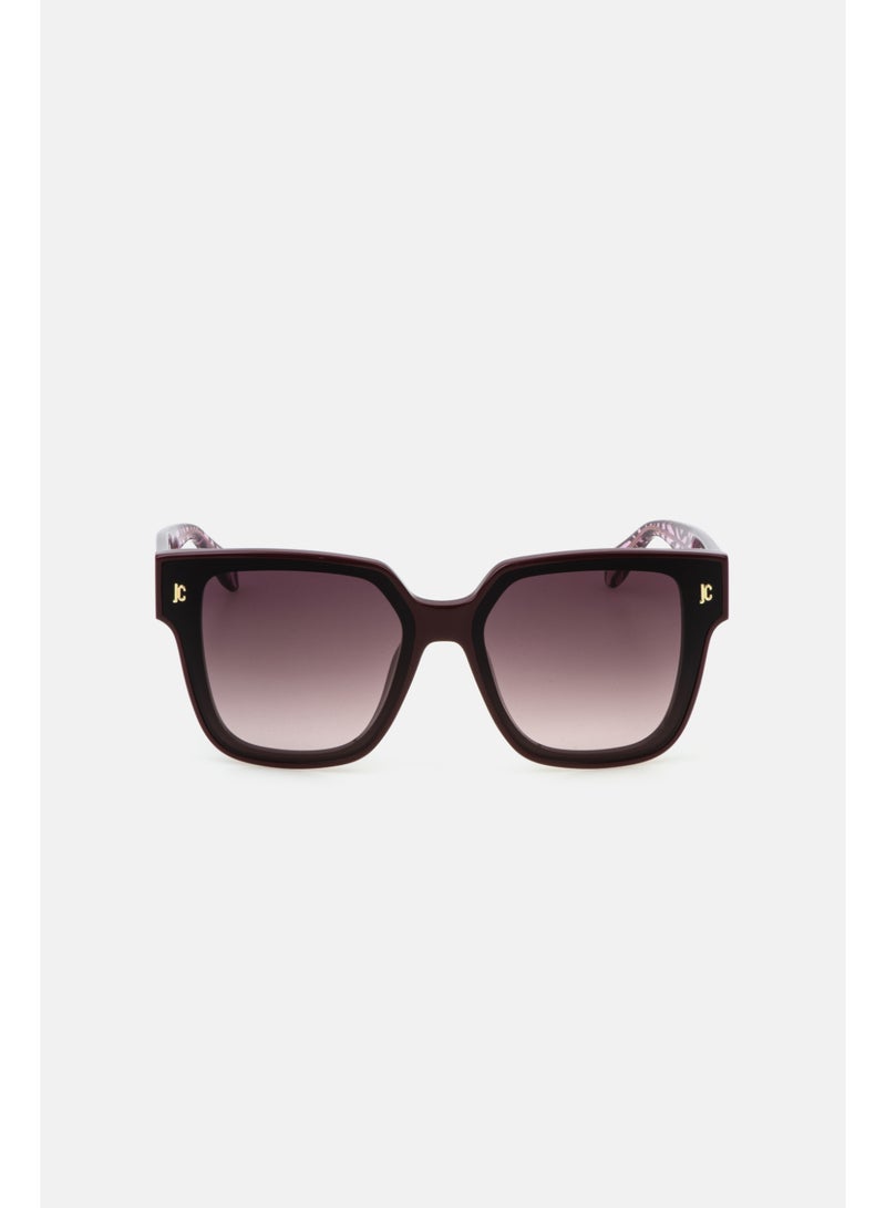 Just Cavalli Women's Square Shape  Acetate Sunglasses SJC089V6509FD - Lens Size: 65 Mm - Shiny Full Plum - Image 2