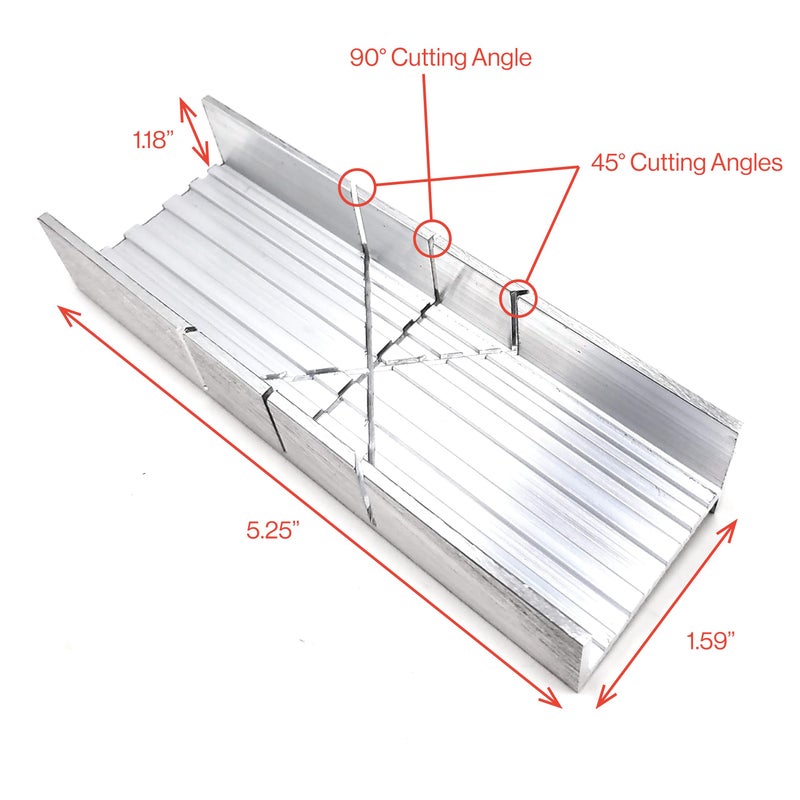 Excel Blades 6-Inch Metal Mitre Box Set â€“ Aluminum & Steel Precision Cutting Tool with K5 Handle & Razor Pull Saw for Wood, Plastic & Soft Metals â€“ 45Â° & 90Â° Cutting Angles, Made in USA - Image 2