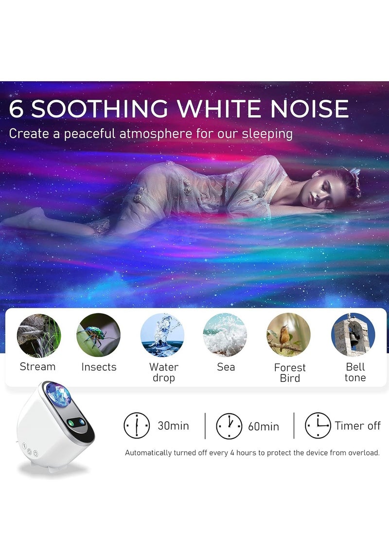 ماركة غير محددة - Galaxy Aurora Projector – 3-in-1 LED Northern Lights Star Projector with Bluetooth Speaker and White Noise - Image 1