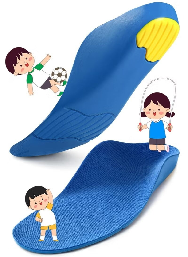 Ailaka Kids Orthotic Cushioning Arch Support Shoe Insoles, Children Pu Foam Inserts for Flat feet, Plantar Fasciitis, Feet Heel Pain Relief（27-29） - Image 1