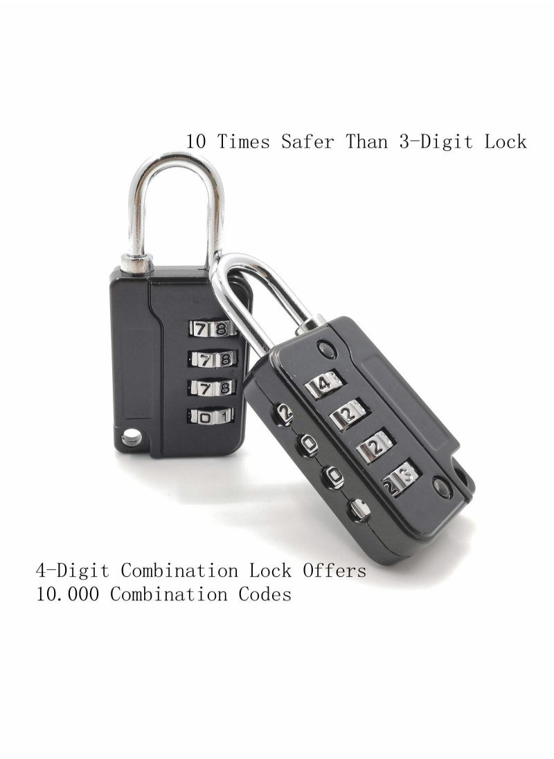 ماركة غير محددة - Luggage Locks, 5 Pcs Travel Suitcase Lock, 4 Digit Combination Padlocks for School Gym Lockers, Tool Boxes, Fences, Buckle Cabinets, Safe Resettable Combination Lock - Image 1