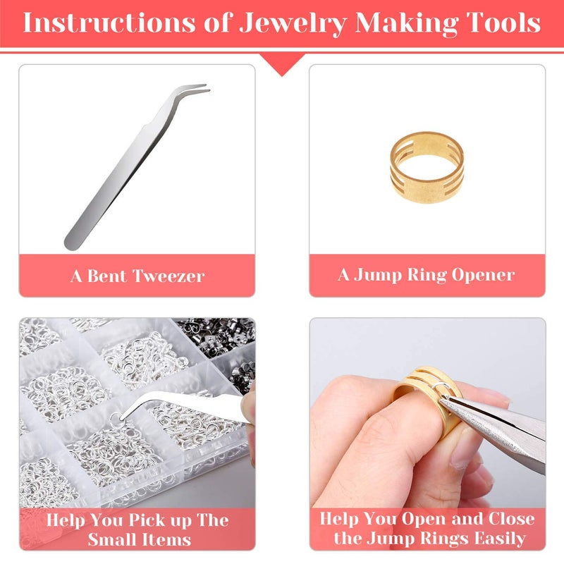 Thrilez 3080Pcs Earring Supplies Kit - Includes Hooks, Backs, Rings, Pins, Posts and Tools for Making and Repairing - Image 5