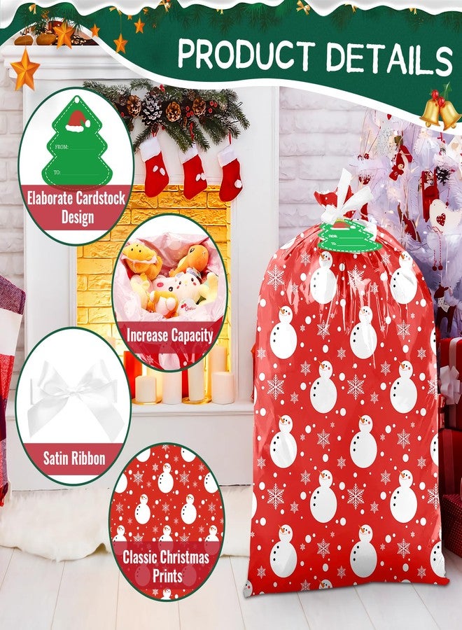 TranquilBliss Large Christmas Gift Bags 3 Oversized Bags 44"x36" Large Size Plastic Present Bags with Tag & Tie, Jumbo Large Gift Bags for Presents Christmas, Gift Wrapper, Heavy Duty Gift Sack - Image 3