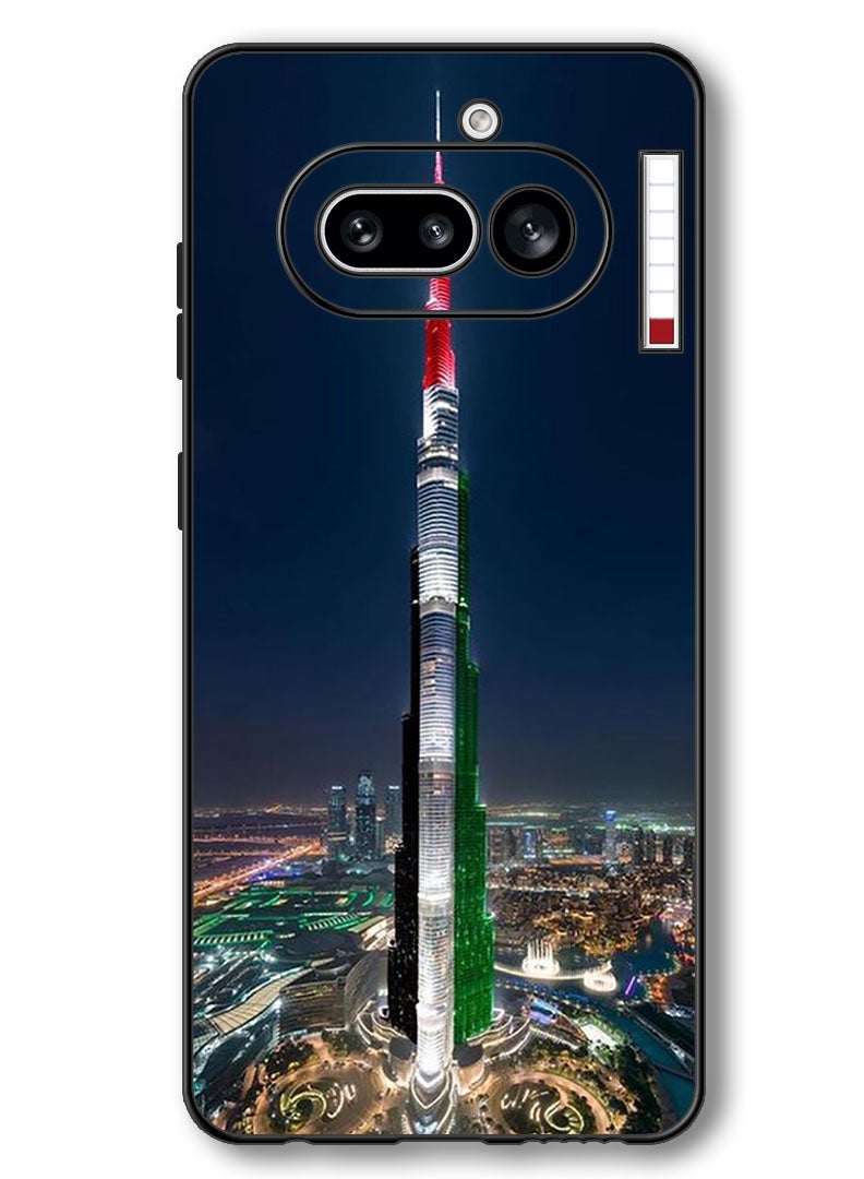 Theodor Case Compatible with Nothing Phone 4a 6.78 Inch Protection Shockproof Bumper Cover Burj Khalifa UAE Flag - Image 1