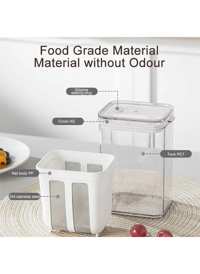 Yogurt Strainer On Store Yogurt Strainer 1100ml Multi Yoghurt Maker Strainer with Fine Mesh Bag Lid for Thick Greek Yogurt Soybean Milk Kefir Berries Soup Fruit Juice Coffee M10