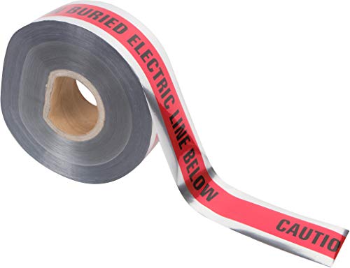 Morris Products Underground Electrical Foil Lined Caution Tape – 3" Width – Detectable From 12-24" Depths – Red – Printed with Caution Buried Electric Line Below – 1, 000'. Length - Image 4