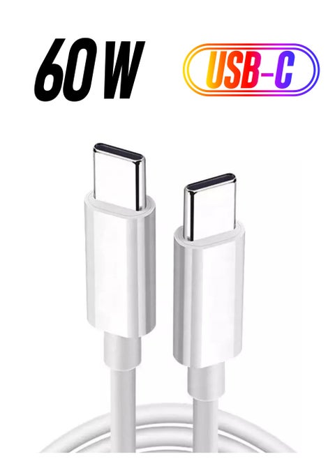 USB C To USB C Cable PD Type C Fast Charging Cable USB-C White