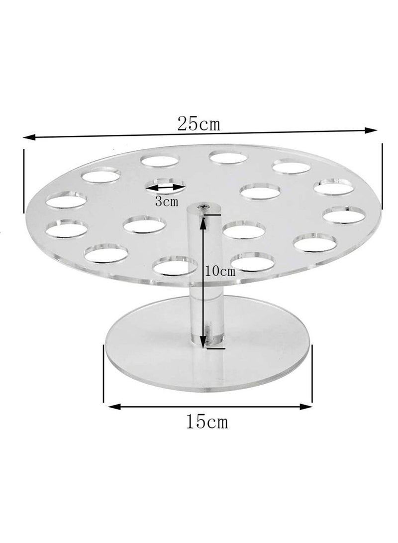 Beauenty Acrylic Ice Cream Cone Holder Stand with 16 Holes, Suitable for Weddings, Baby Showers, Birthday Parties  Anniversaries, Clear Cupcake Display Stand - Image 2