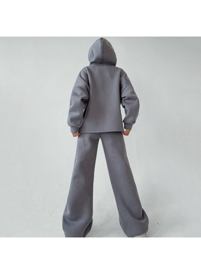 NIBEMINENT بدلة رياضية غير رسمية للنساء مجموعة من قطعتين بغطاء رأس سويت شيرتات بولوفر هوديز بجيوب وسراويل بدلة بنطلونات ملابس خريفية - Image 1