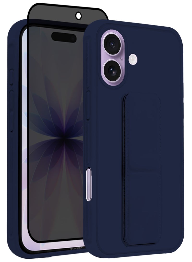 CATANES 2 Packs Premium PU Leather Case for iPhone 17 with Stand Function Shockproof and Anti Scratch Finger Grip with Privacy Screen Protector - Image 1