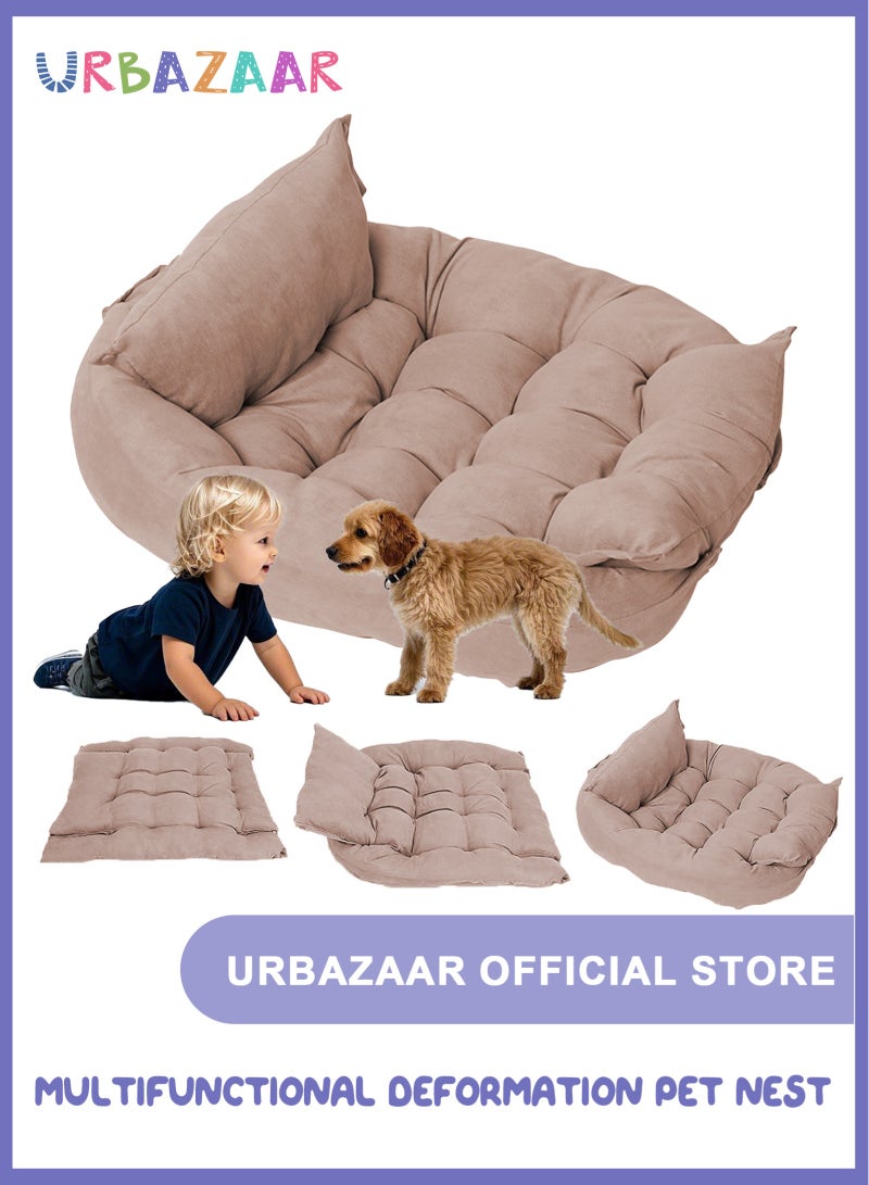 URbazaar 3 in 1 Dog Sofa Bed, Water Resistant,for Small,Medium and Large Dogs,Cat Beds for Indoor Cats, Soft and Comfortable,Multifunctional Deformation Pet Nest - Image 1