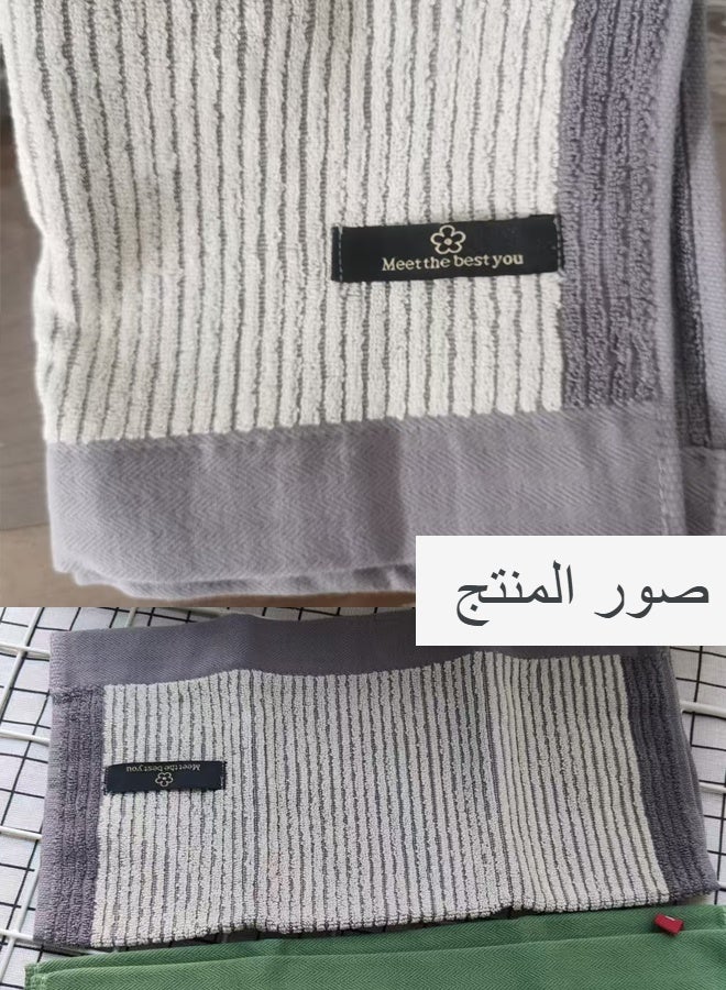 34*34 Cm Gray-Bordered Absorbent Pure Cotton Hand Towel - Image 2