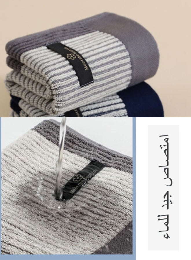 34*34 Cm Gray-Bordered Absorbent Pure Cotton Hand Towel - Image 3
