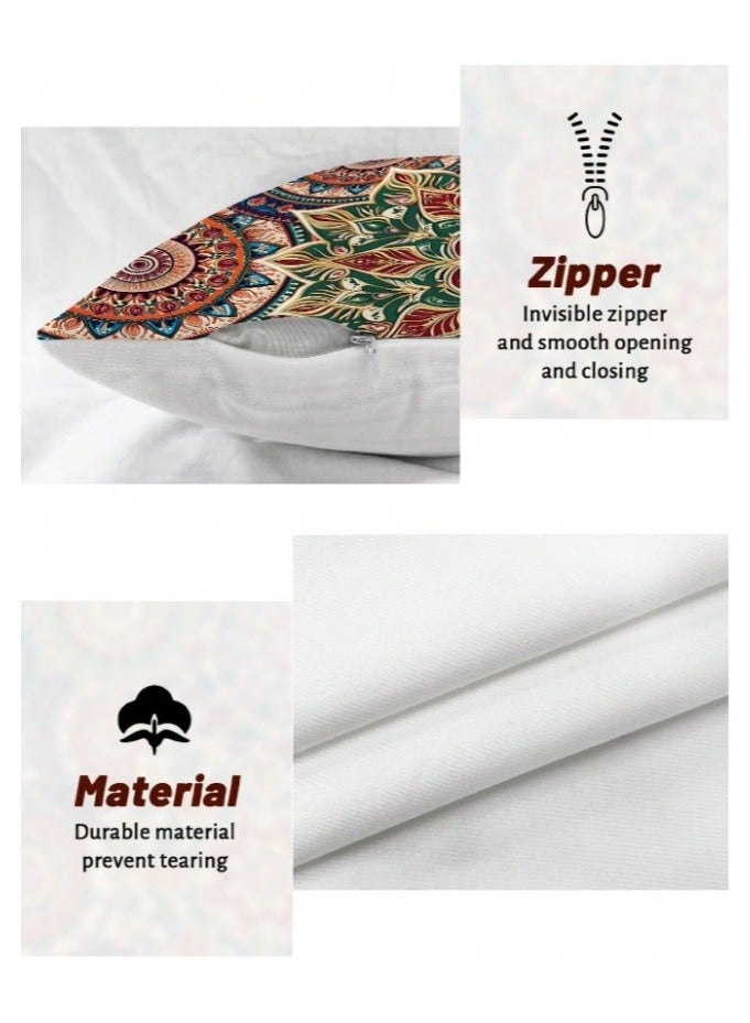 غطاء وسادة طقم من 4 قطع بالوان زهية و ثابتة  مقاس 45 سم × 45 سم بدون حشوة - Image 4