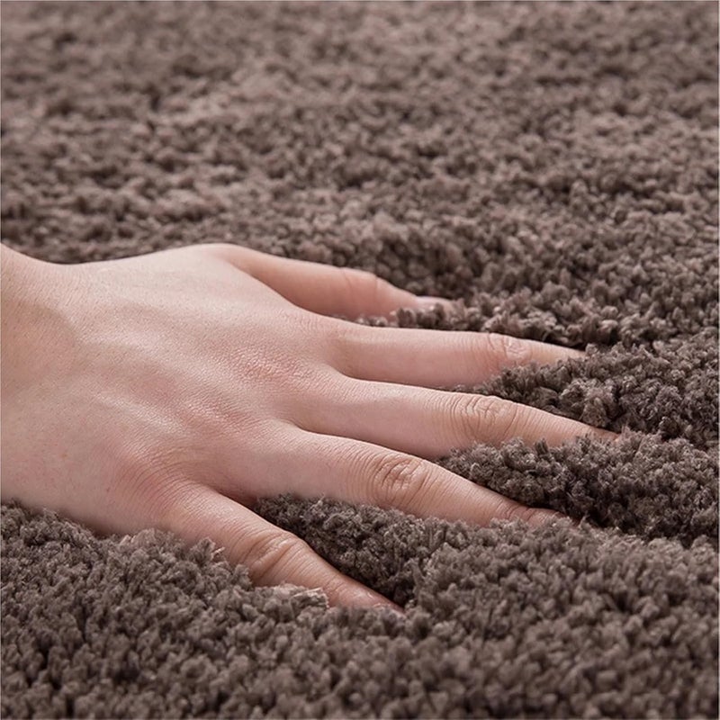 Solid Color Thickened Furry Arched Shower Room Absorbent Floor Mat Soft Foot Bathroom Semicircular Non-Slip(Dark Grey) - Image 3