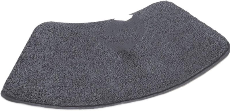 Solid Color Thickened Furry Arched Shower Room Absorbent Floor Mat Soft Foot Bathroom Semicircular Non-Slip(Dark Grey) - Image 1