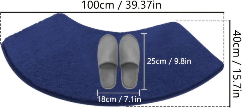 Solid Color Thickened Furry Arched Shower Room Absorbent Floor Mat Soft Foot Bathroom Semicircular Non-Slip(Dark Grey) - Image 2