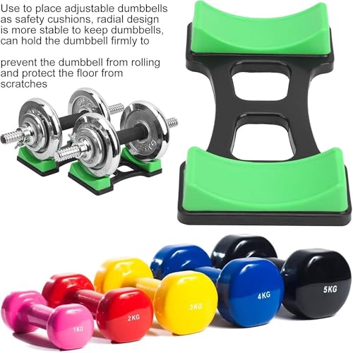 OUKENS 1 Pair Dumbbell Bracket Mat, ABS Dumbbell Storage Frame Stand Holder, Floor Protection Mat for Home Gym, Prevents Rolling & Scratches, Holds up to 60kg, 7.6x3.9 inches - Image 3