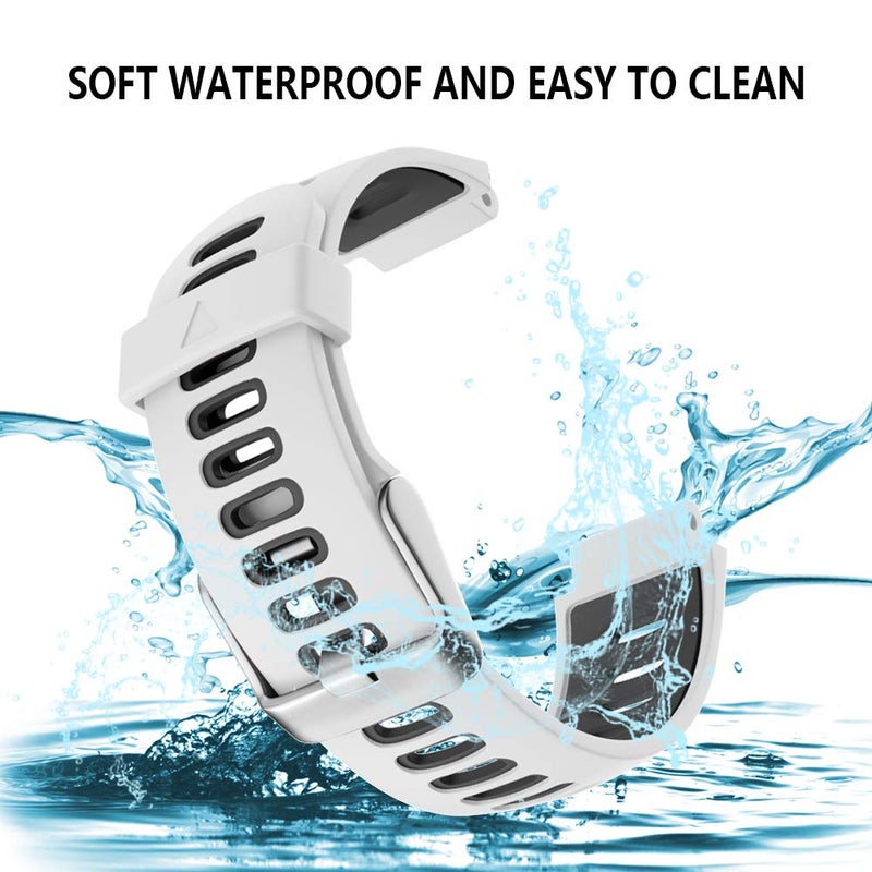 ISABAKE Compatible Forerunner 735XT Band Soft Silicone Sport Watch Strap Wristbands for Forerunner 220 230 235 620 630 Approach S20 S5 S6(White) - Image 4