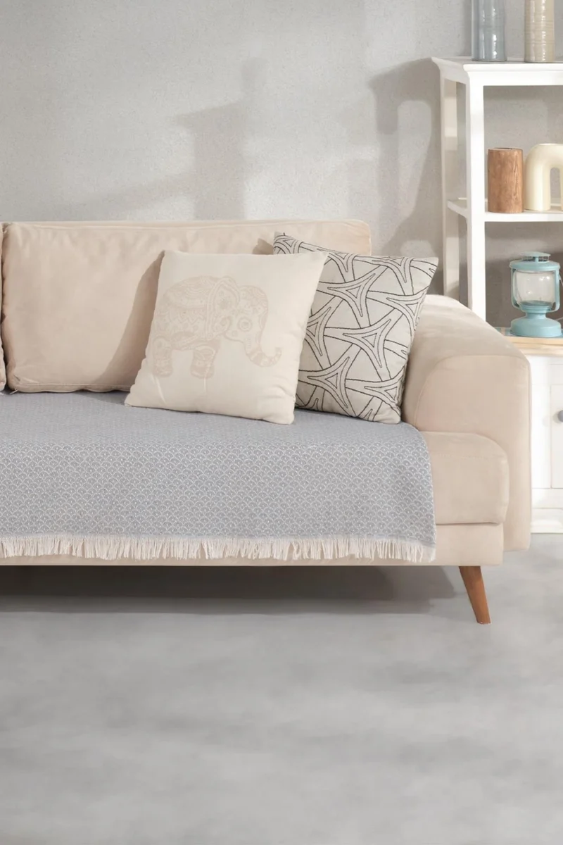 Znp Home Halfy | Sofa Cover 100X210 cm | Natural Cotton Sofa Shawl | Sofa Bed Cover