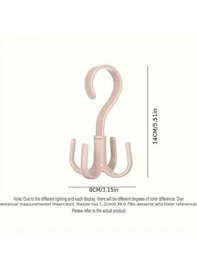 Pink 360 Rotating Space Saving Hook Storage Rack Durable PS Plastic Strong Load Bearing - Image 5